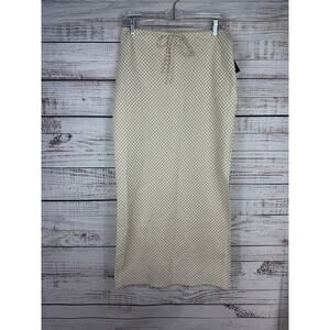 Wild Fable Cream Checkered Midi Skirt Prairie New Small Modest Cotton Coastal